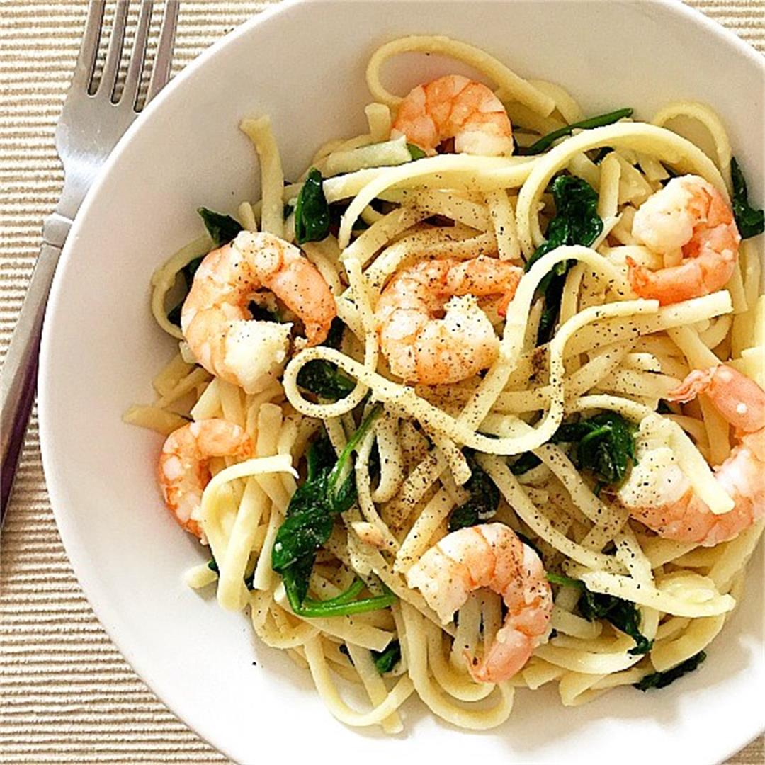 Pasta with Shrimp and Spinach