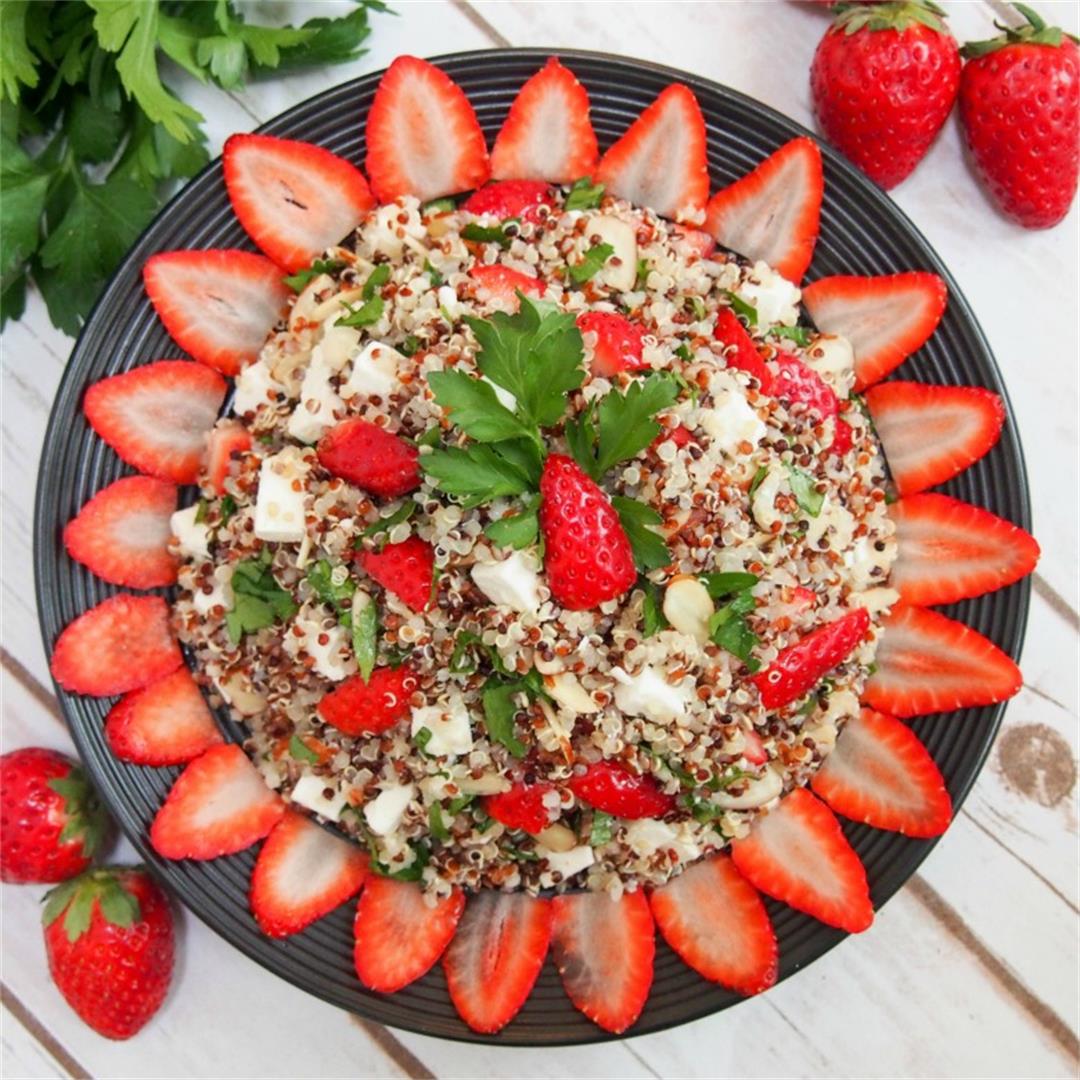 Strawberry quinoa salad with feta