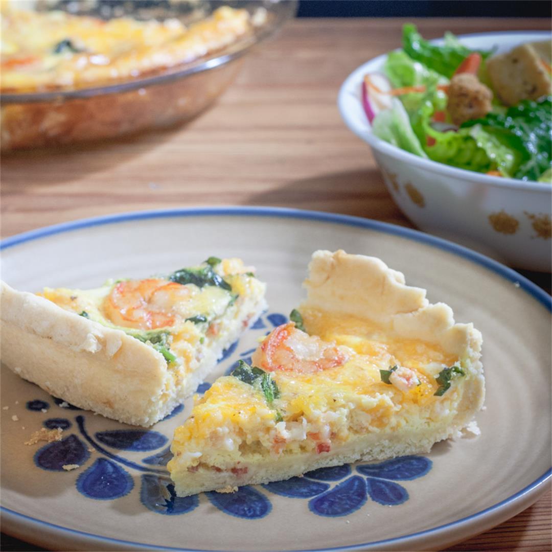 Shrimp & Asparagus Quiche with 4 Cheeses