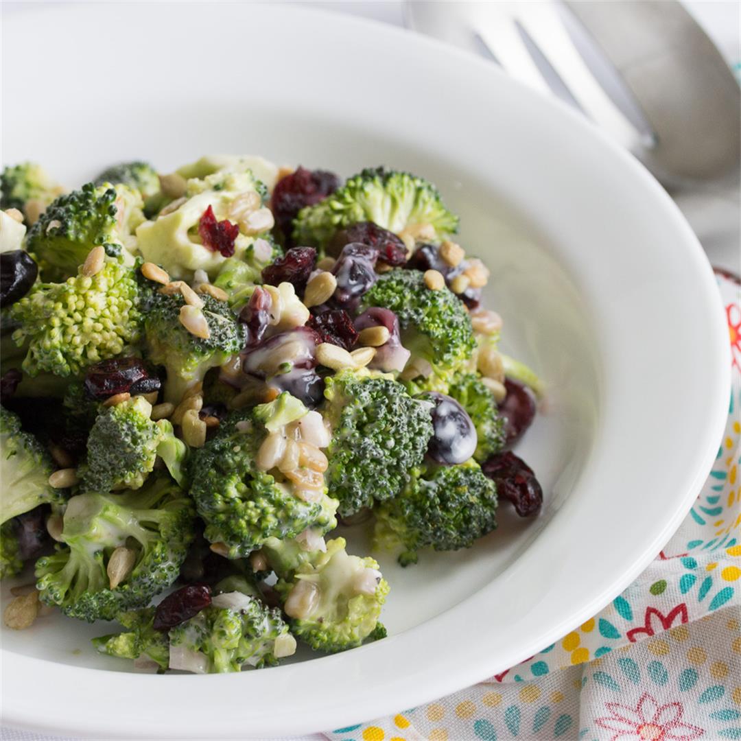 Broccoli Salad with Cranberries and Sunflower Seeds