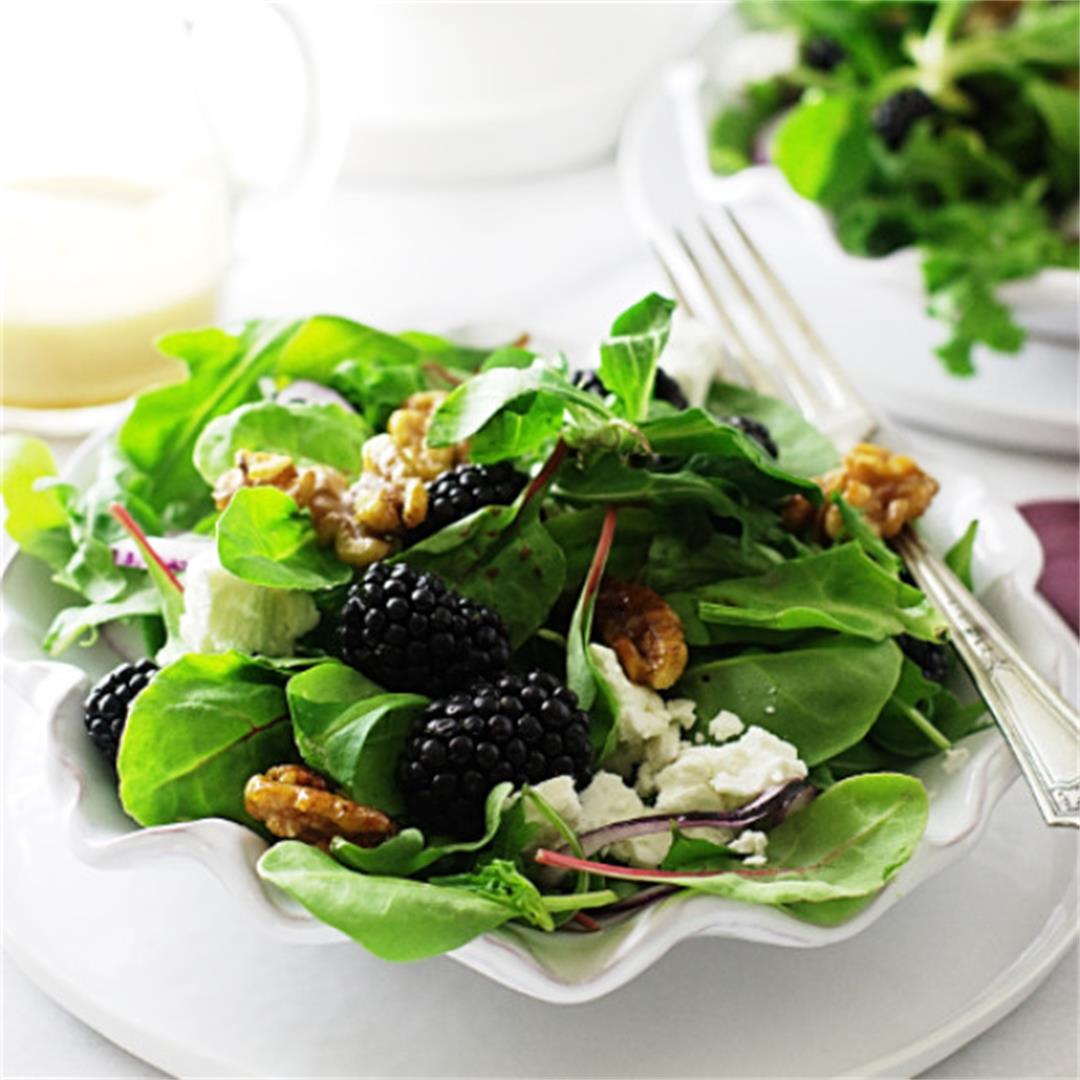 Blackberry Feta Salad with Mache