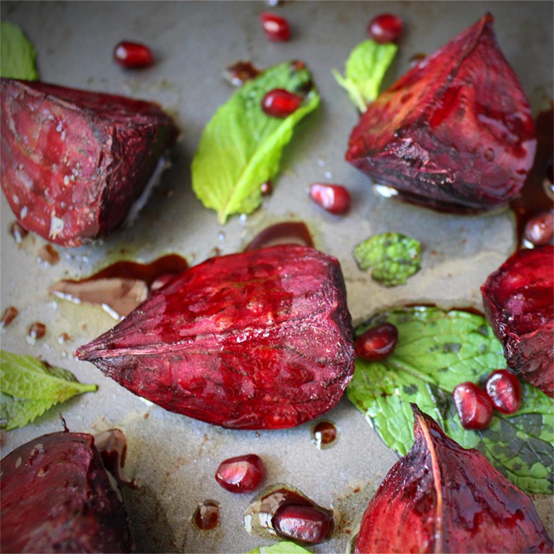 Roasted Beetroot with Pomegranate and Raspberry Glaze