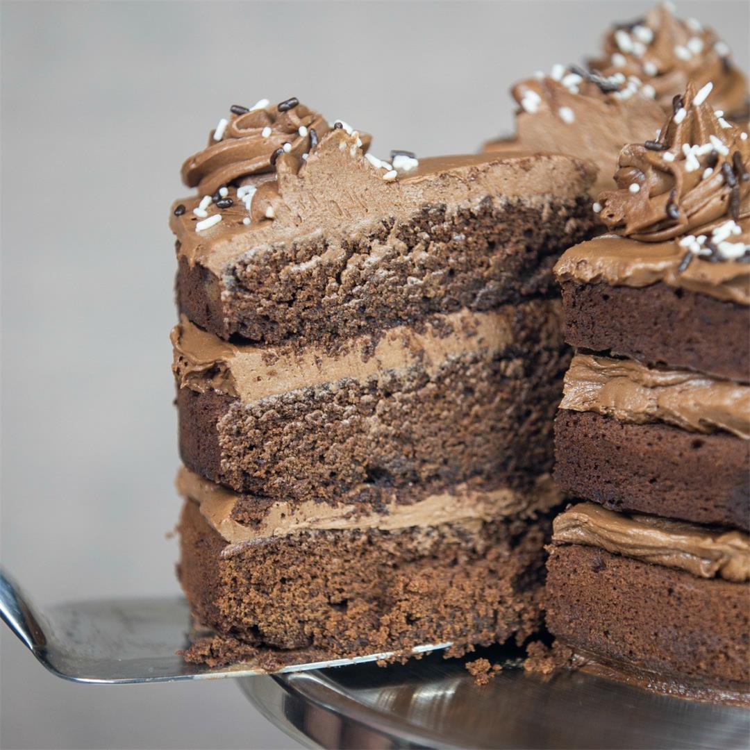 Brown Sugar Chocolate Cake with Nutella Buttercream