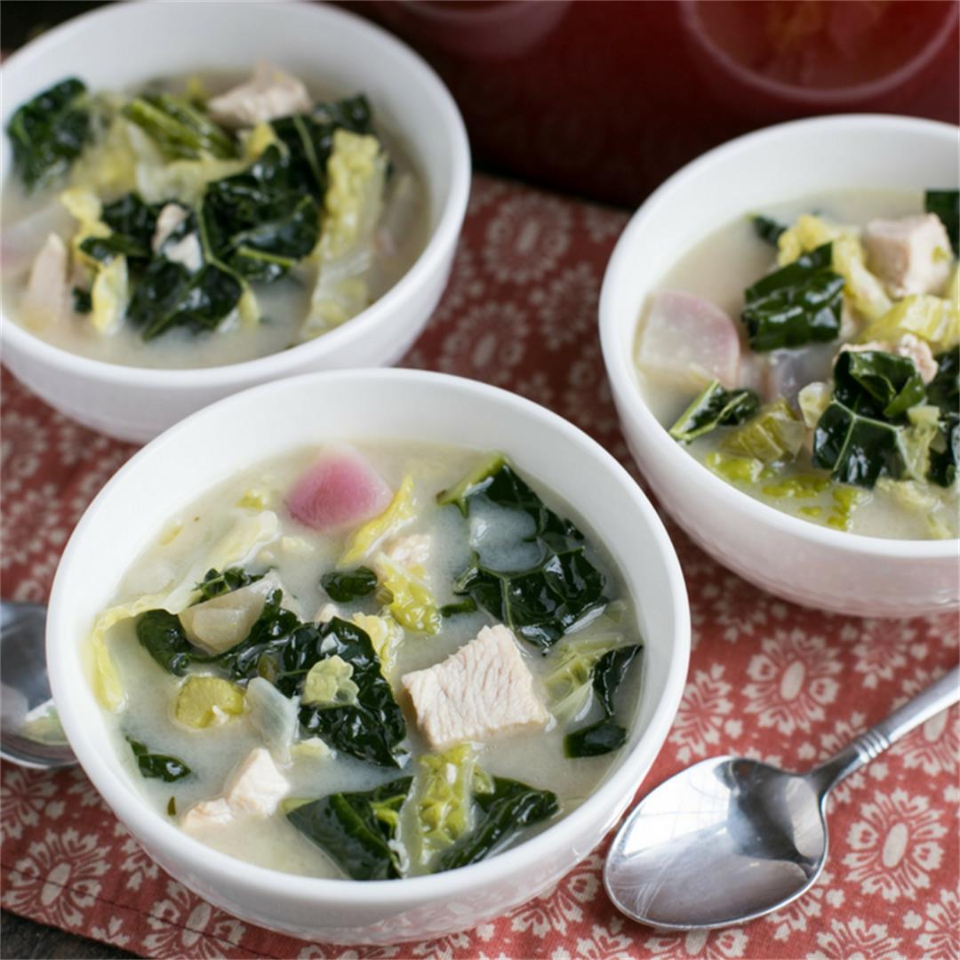 Cream Of Turkey Soup With Cabbage And Kale