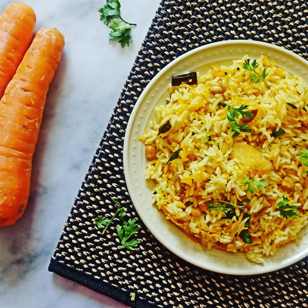Carrot rice | Carrot Pulao Recipe