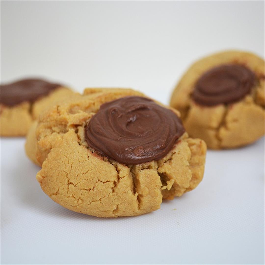 Peanut Butter Nutella Thumbprint Cookies