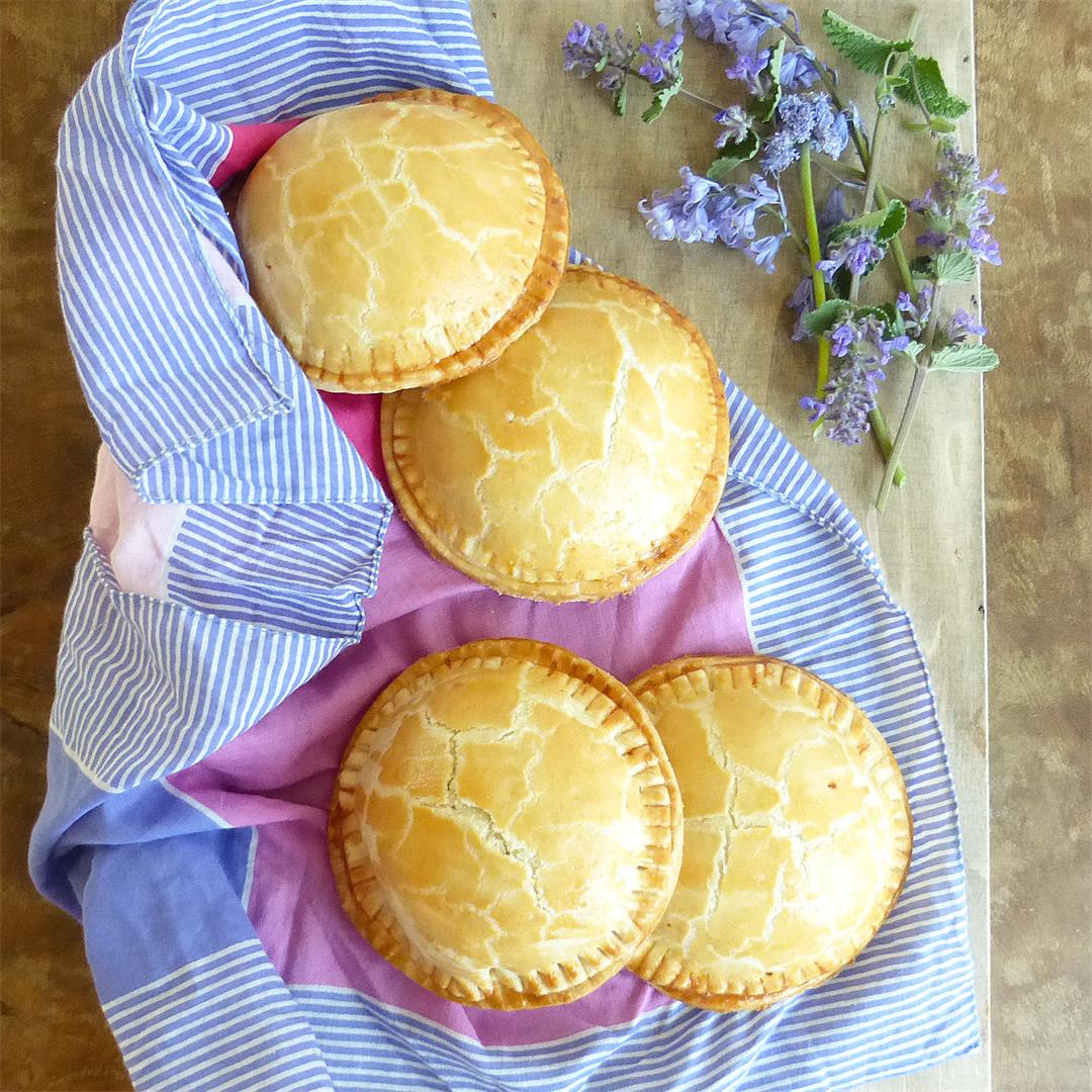 Individual Chicken and Ham Pies (with homemade pastry)