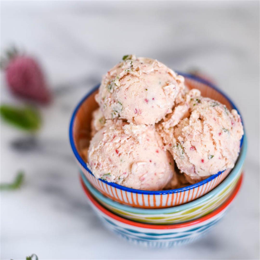 Strawberry Mint Ice Cream