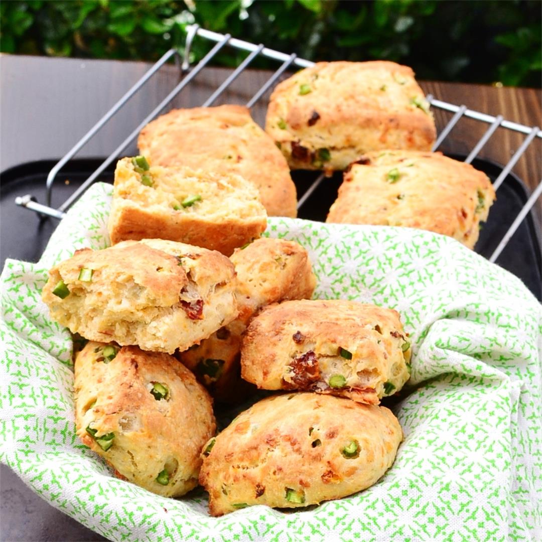 Asparagus Scones with Sun-Dried Tomatoes