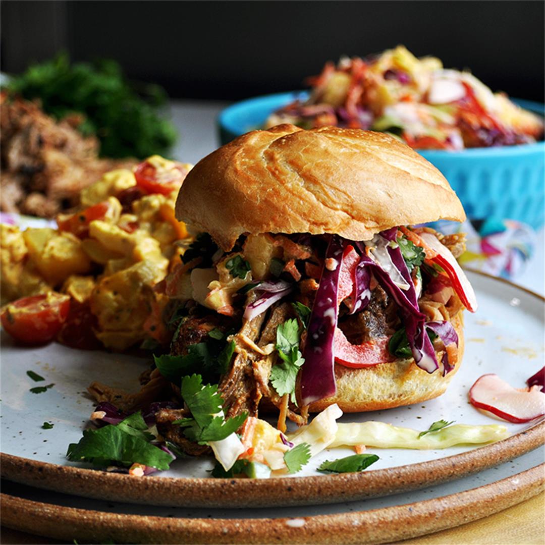 Pulled Pork Sandwiches with Pineapple Coleslaw