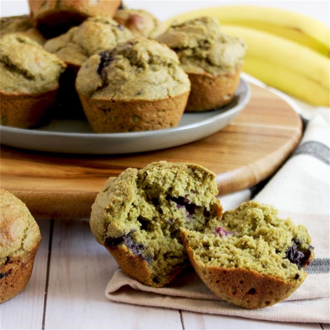 Kale & Blueberry Banana Blender Muffins (kid friendly)