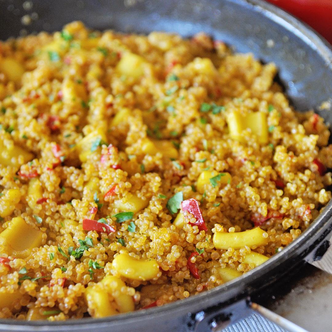 Spanish Inspired Quinoa with Saffron & Squid