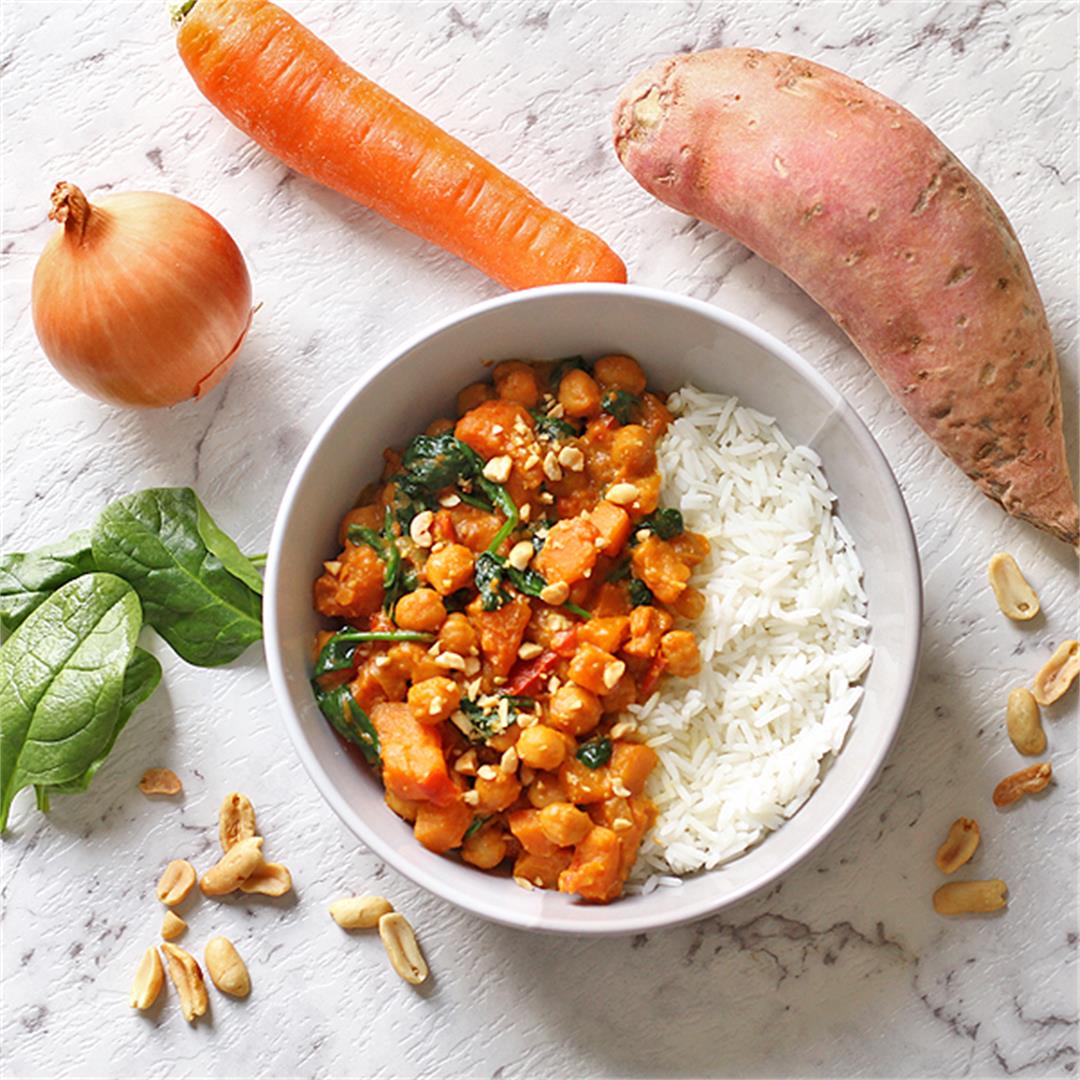 Sweet Potato, Chickpea and Spinach Curry