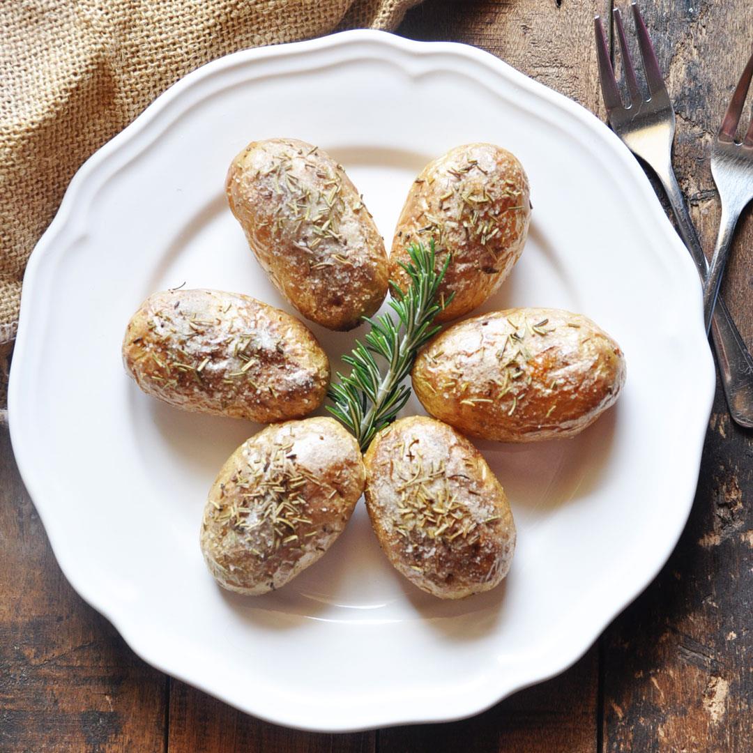 Oven Roasted Baby Potatoes with Sea Salt & Rosemary