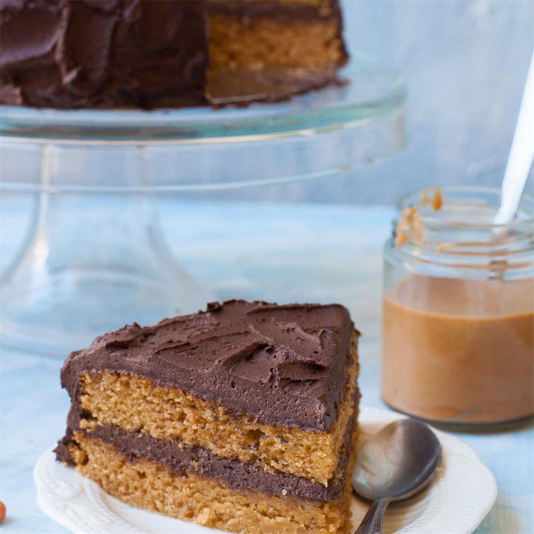 Peanut Butter Cake with Chocolate Frosting