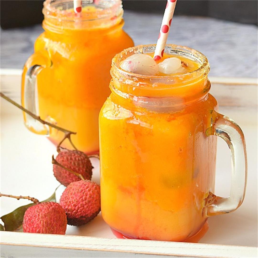 Mango Lychee Mocktail -No Added sugar,and spicy-sweet combo!