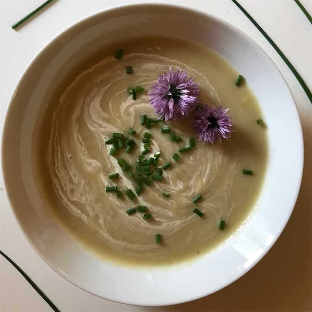 Leek and Potato Soup with Fresh Chives