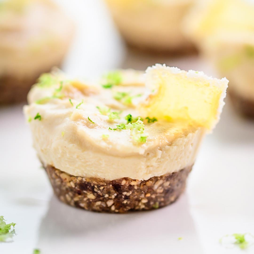 No Bake Lemongrass Cheesecake Bites with Candied Ginger Crust
