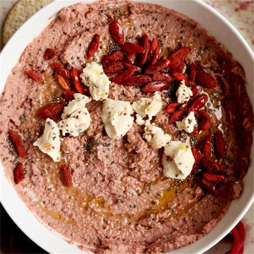 Purple Power Hummus With Fig Goat Cheese