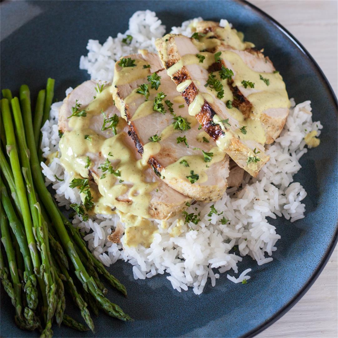 Grilled Chicken Breast Recipe with Lime Coconut Curry