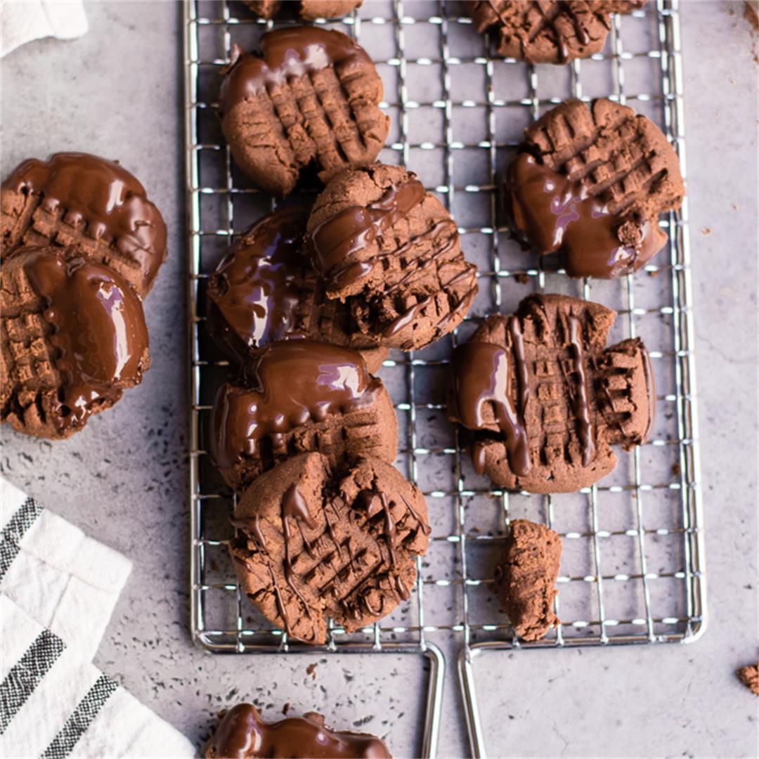 Healthy Double Chocolate Flourless Peanut Butter Cookies