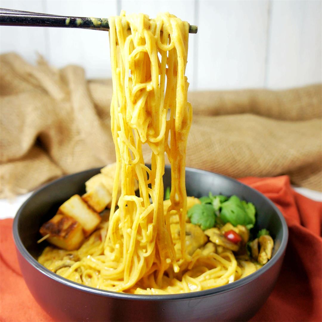 Vegan Yellow Curry Noodle Bowl