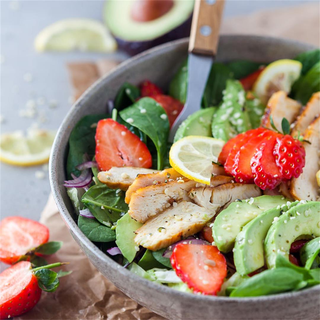 Chicken Strawberry Spinach Salad