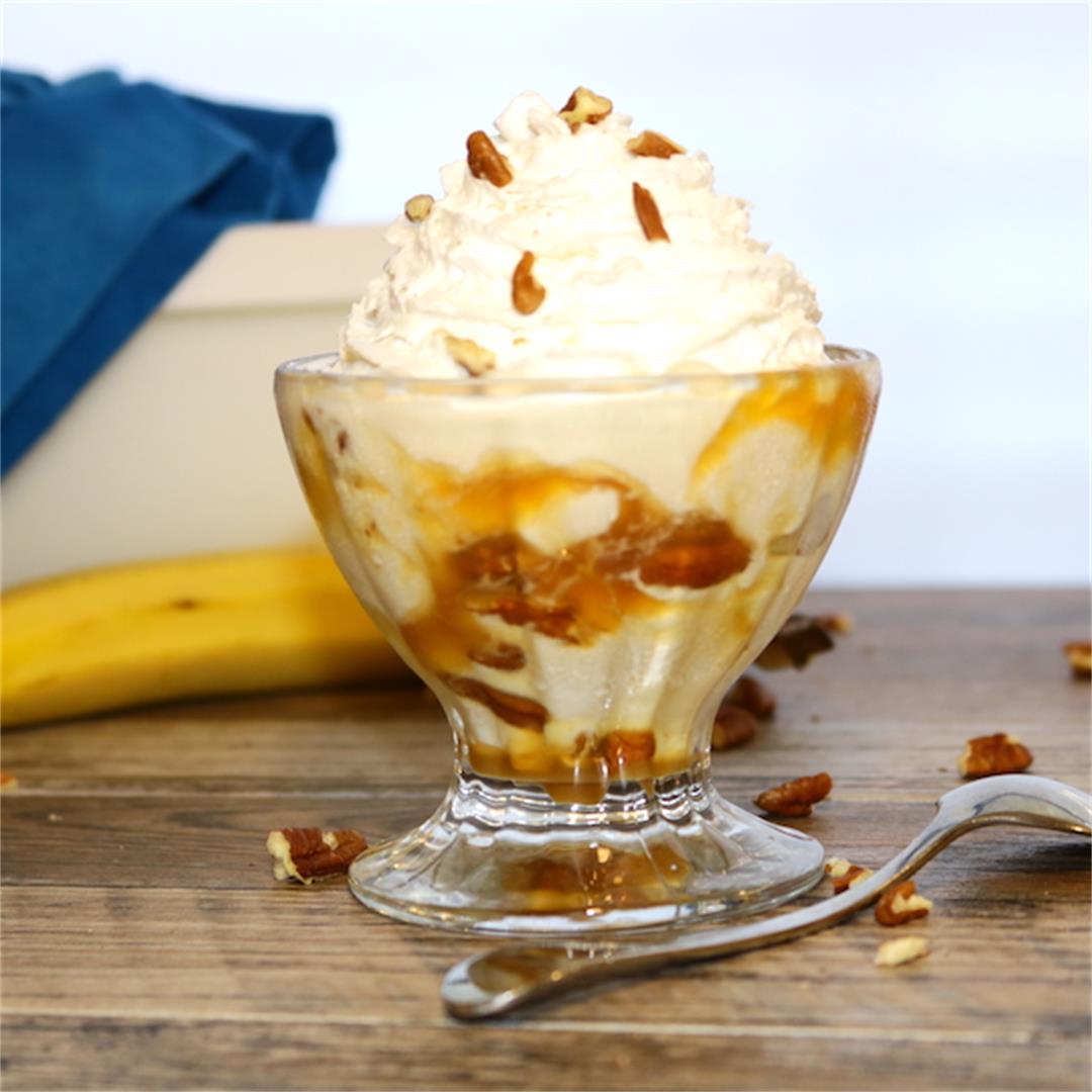 Banana Praline Ice Cream Sundae-4 ingredients