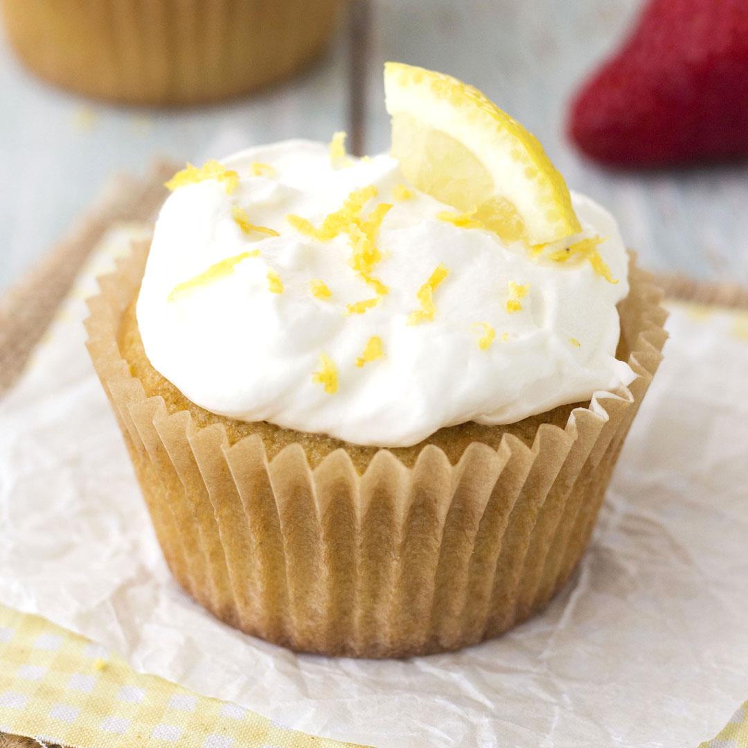 Small Batch Lemon Olive Oil Cupcakes - Makes 6 Cupcakes!