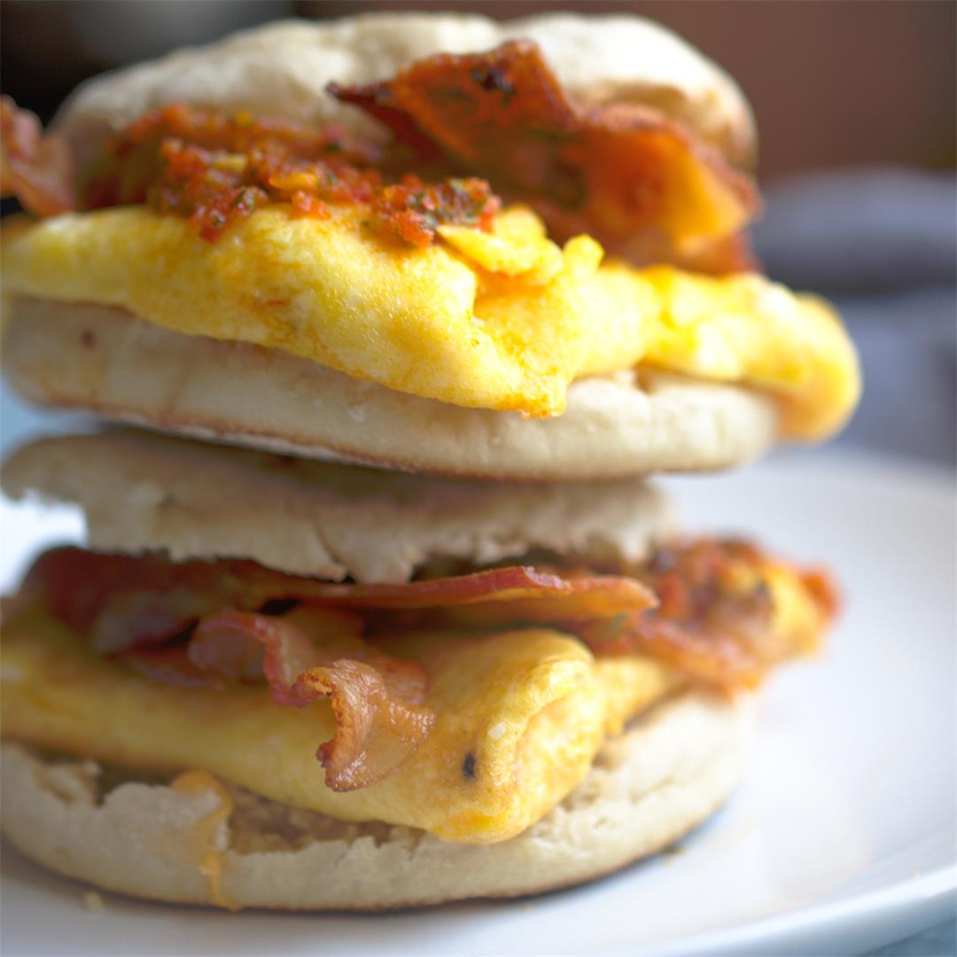 Bacon Egg and Cheese with Cherry Pepper Relish