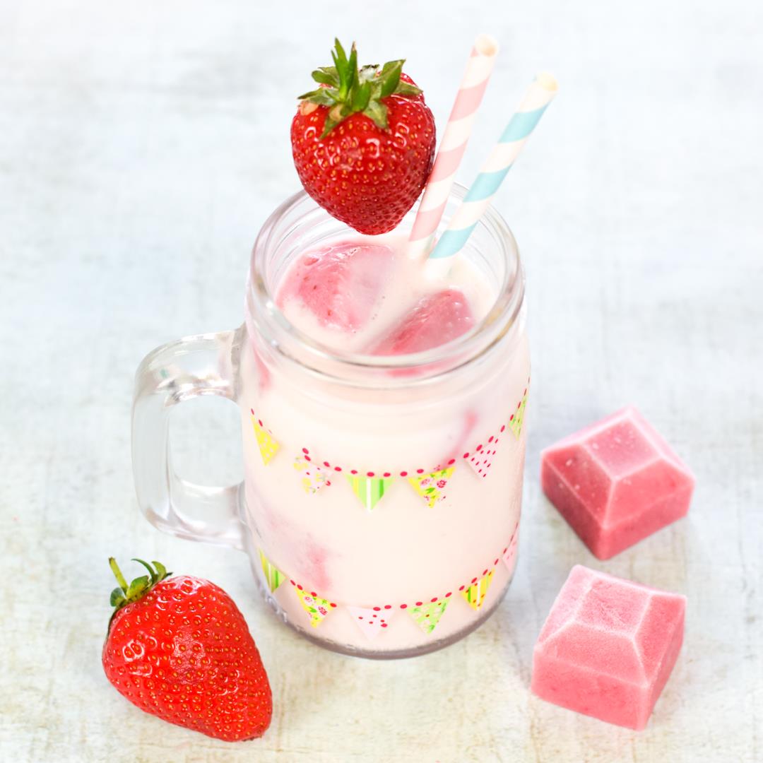 Strawberry Milkshake Ice Cubes