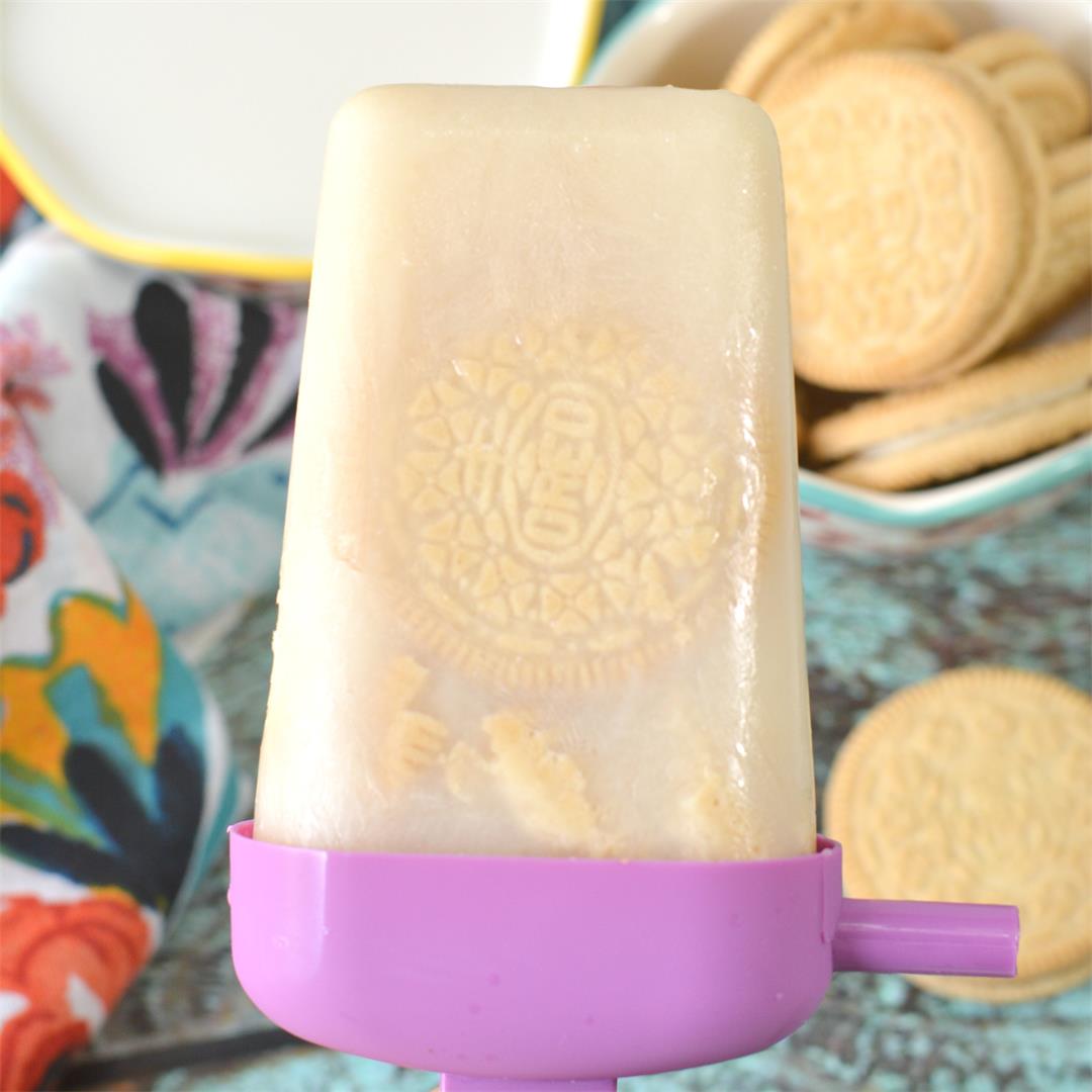 Homemade Milk and Cookies Popsicles