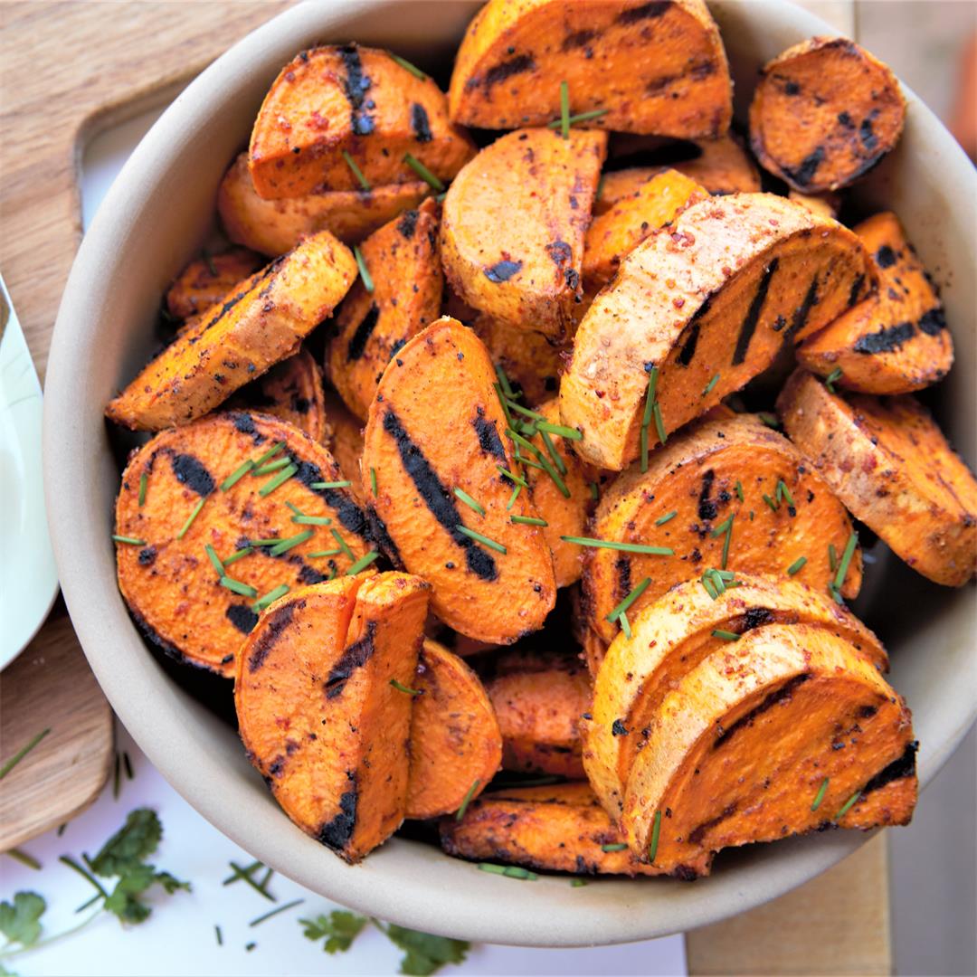 Grilled Chile Lime Sweet Potato Wedges