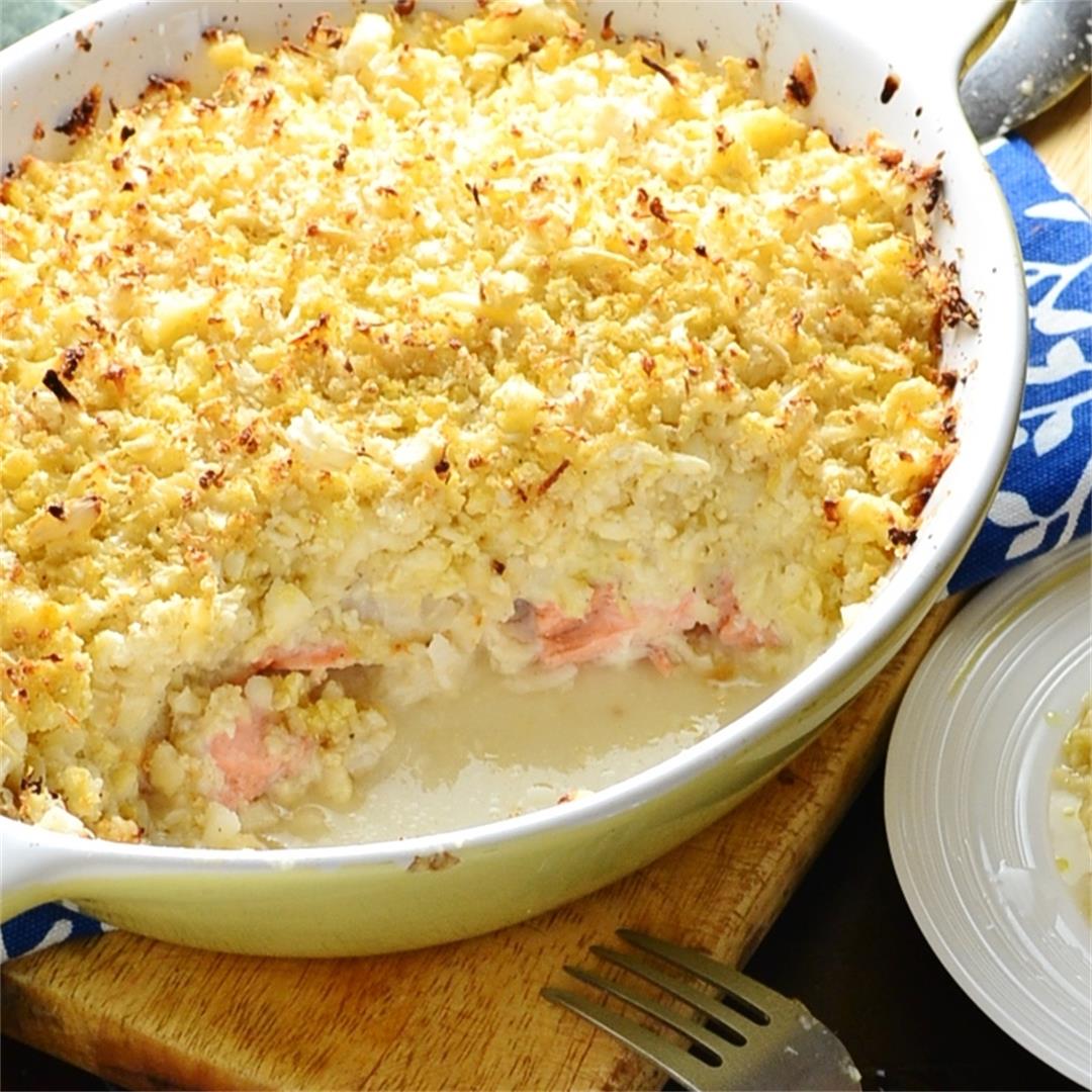 Healthy Fish Pie with Cauliflower Topping