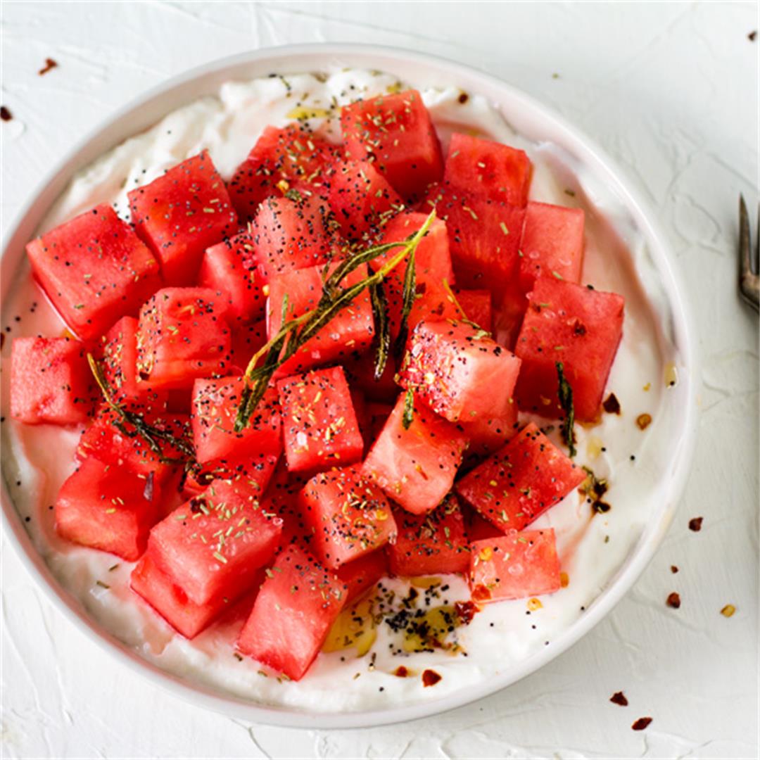 Watermelon Yogurt Summer Salad