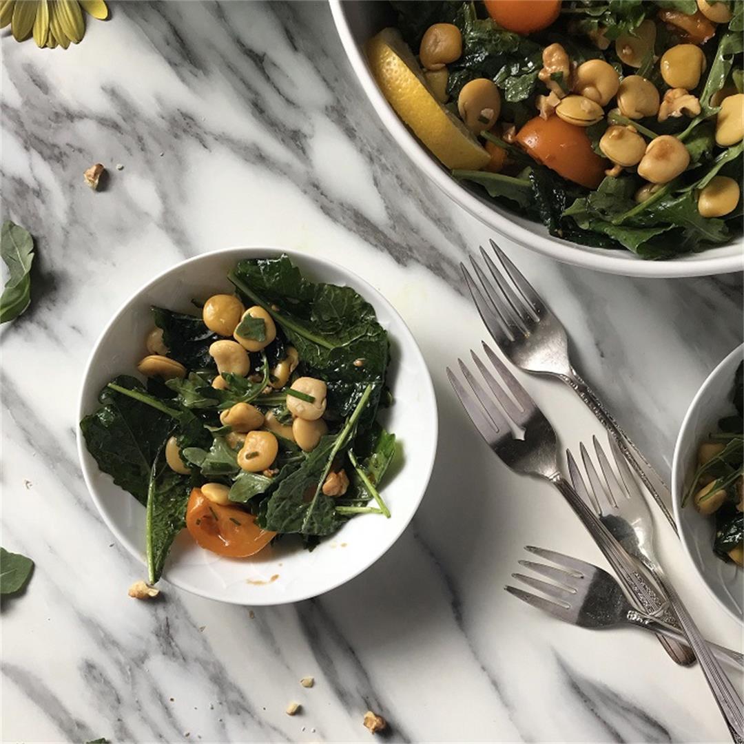 Lupini Beans and baby Kale Salad