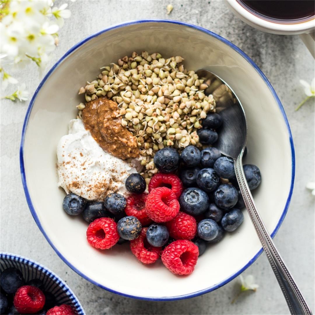 Sprouted buckwheat breakfast bowl