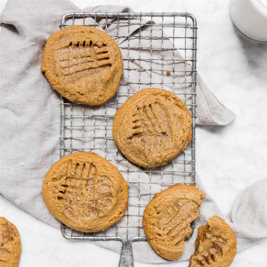 3-Ingredient Flourless Peanut Butter Cookies