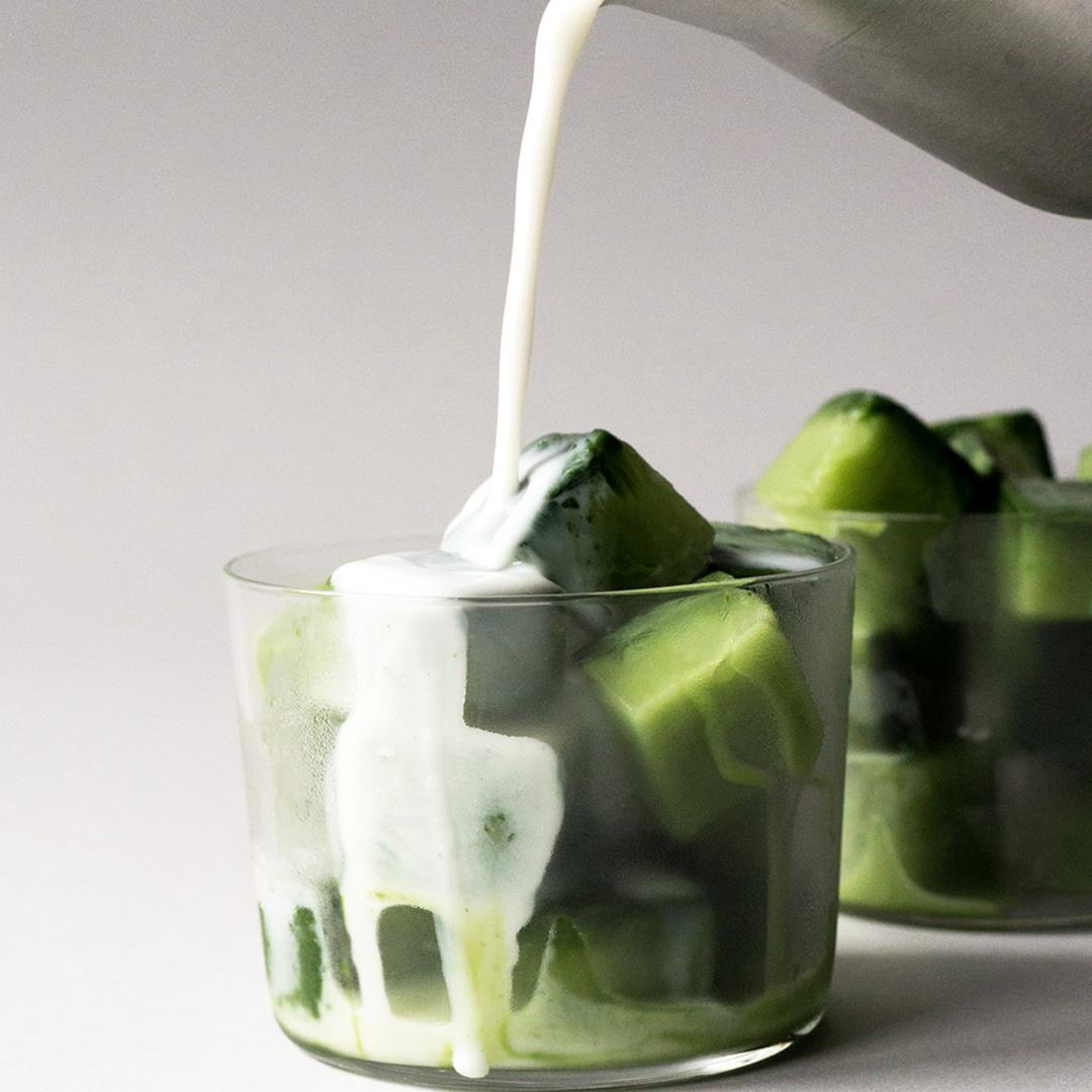 Matcha (Green Tea) Latte Ice Cubes