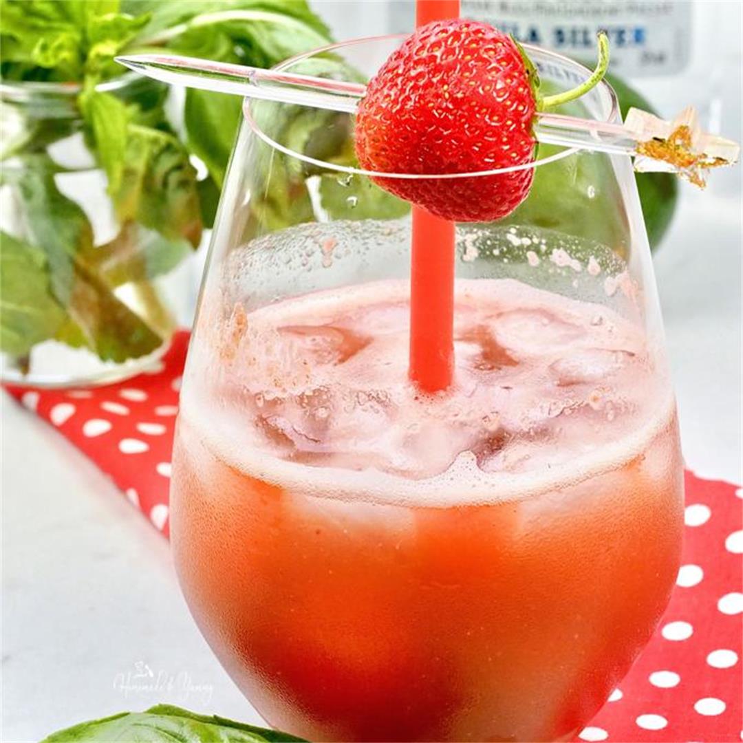 Tequila Cocktail Strawberry Basil Flavoured