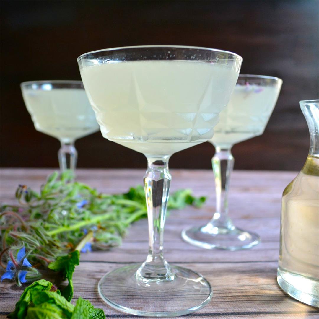 Garden Herb Gin Gimlet with Mint & Basil Simple Syrup