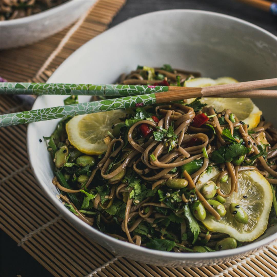 Slurp-Worthy Soba Noodles with Green Onions and Edamame