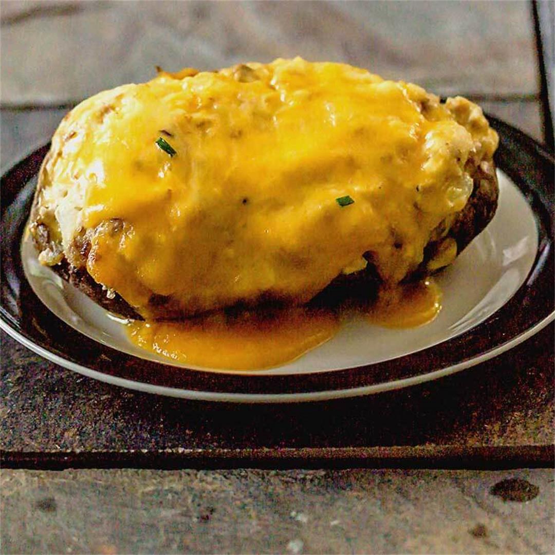 French Onion Grilled Baked Potatoes