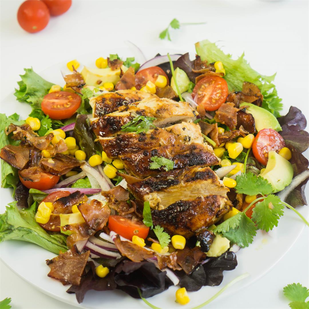 Chicken and Bacon Salad with Honey and Mustard Dressing