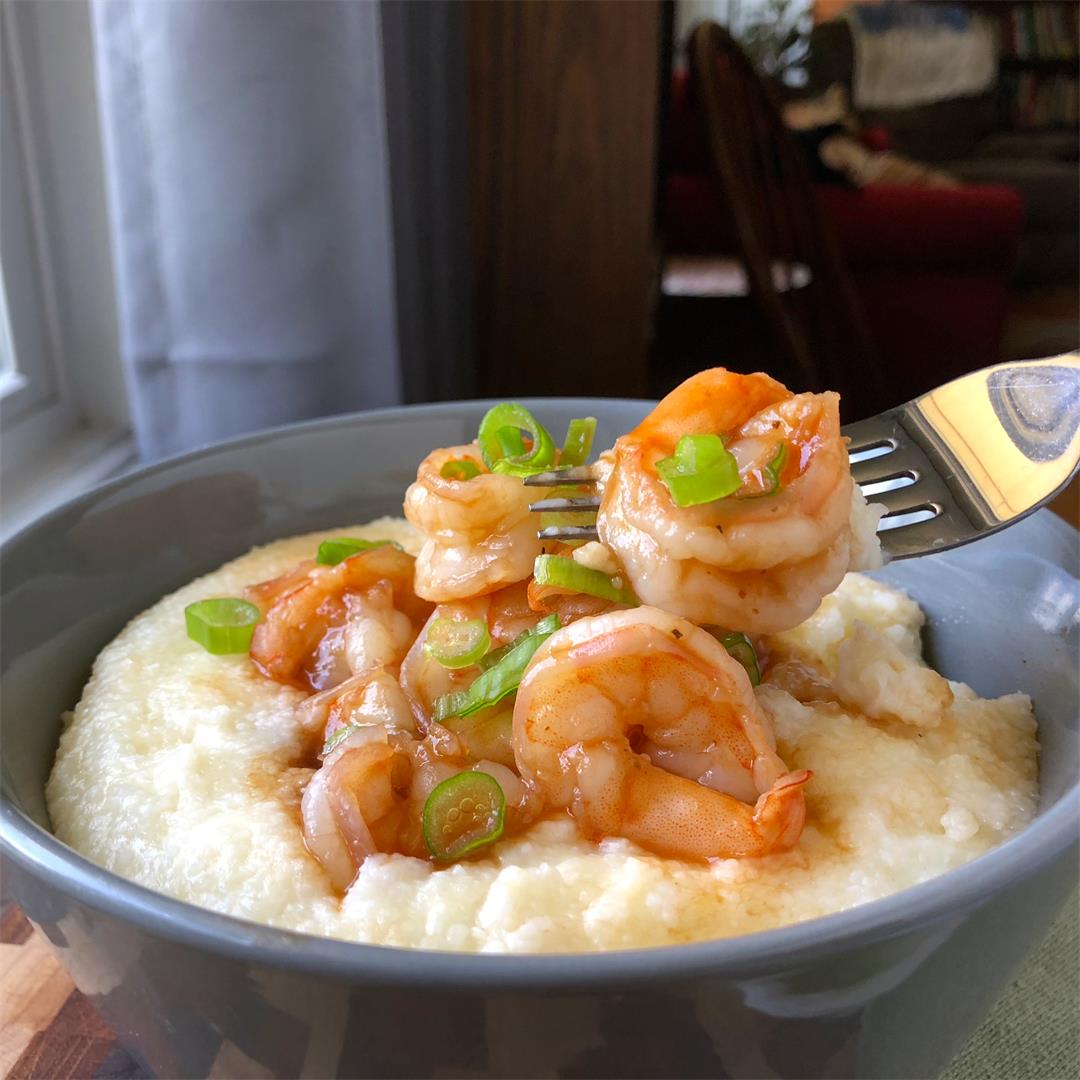 Barbecue Shrimp with Smoked Gouda Grits
