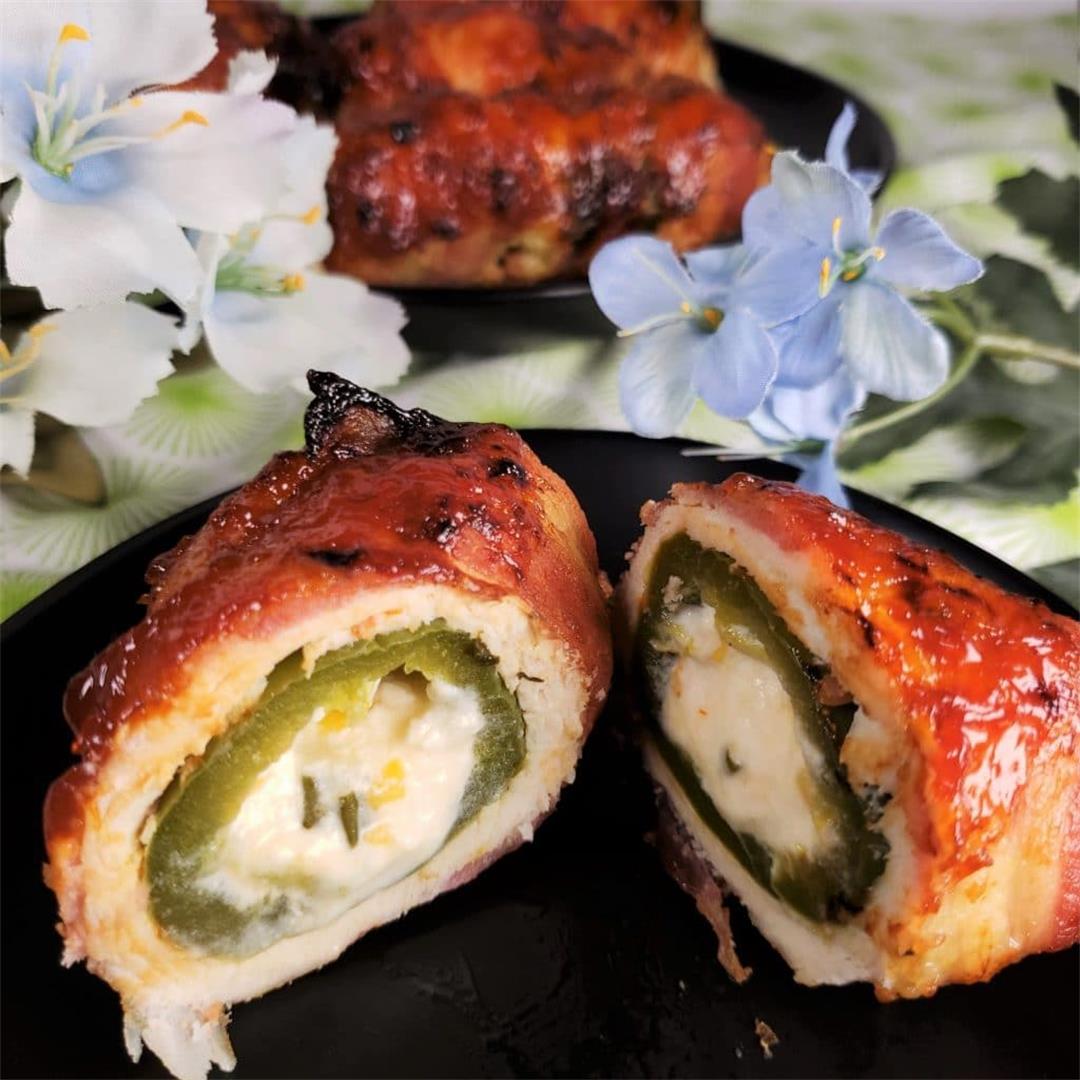 Air Fryer Bacon Wrapped Chicken Jalapeño Poppers