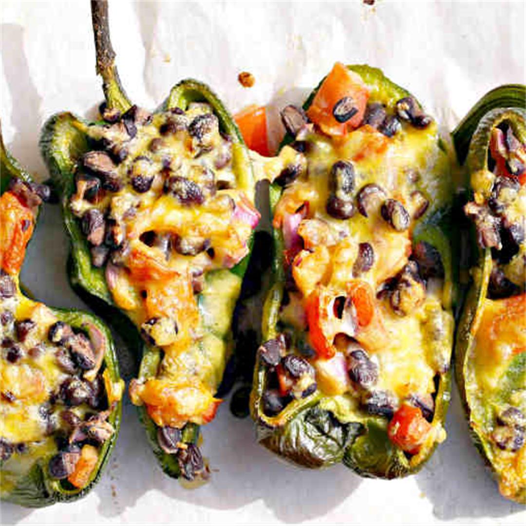 Roasted Stuffed Poblano Peppers