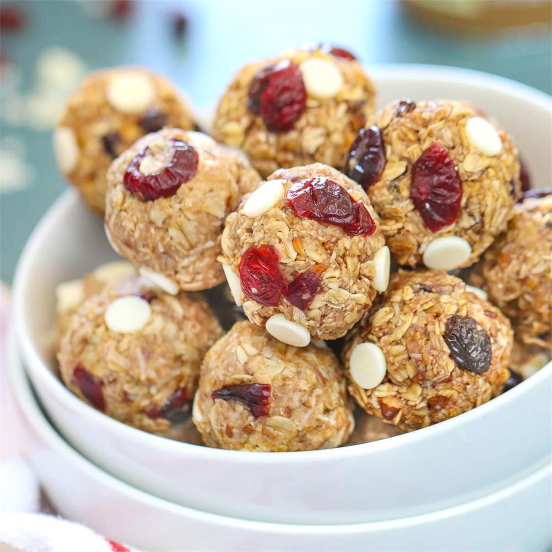 Cranberry White Chocolate Almond Butter Bites