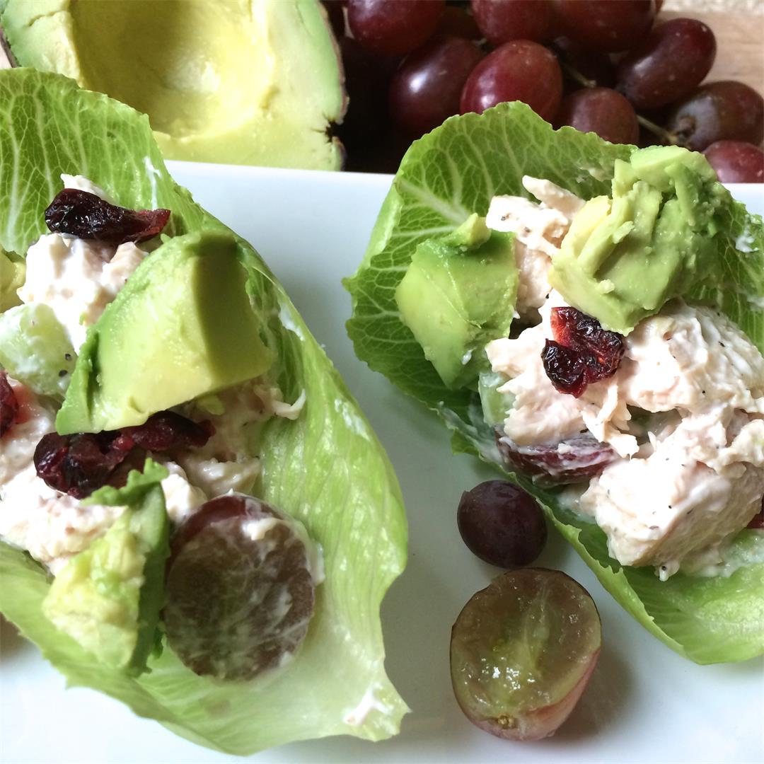 A healthy take on chicken salad for snack or lunch.