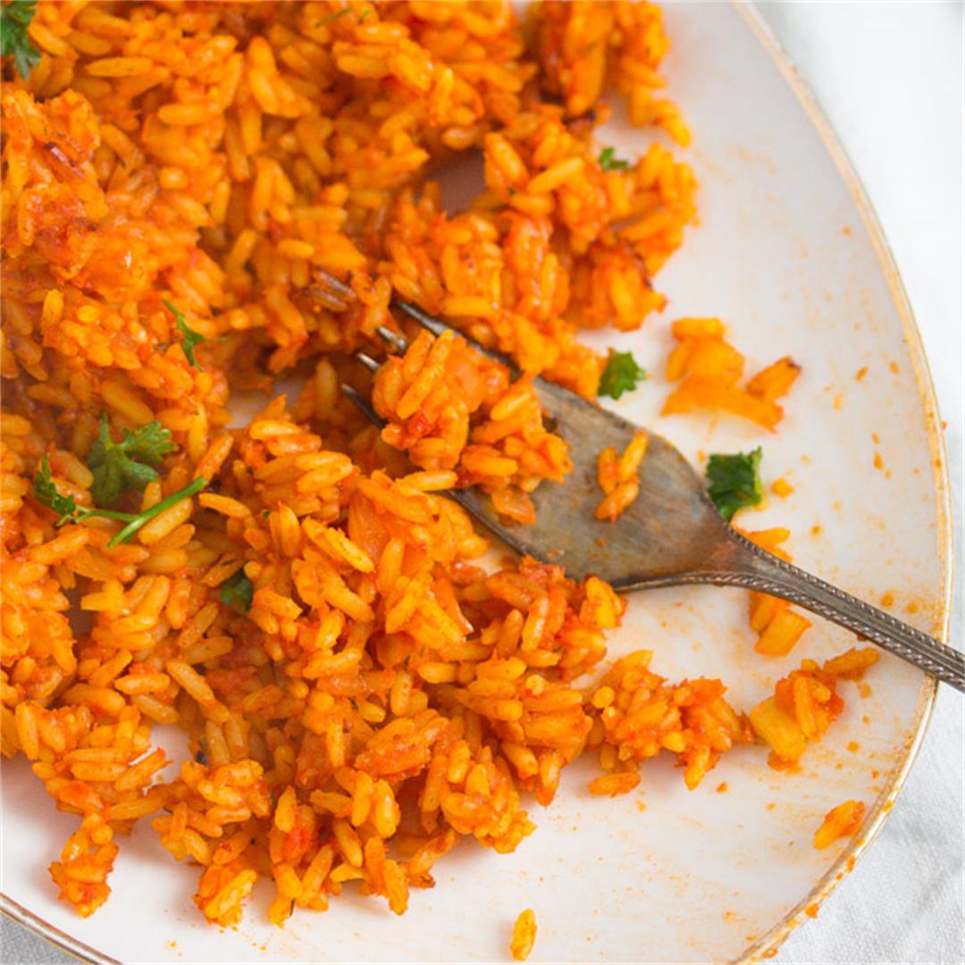 Spicy Jollof Rice with Tomatoes – Nigerian Food